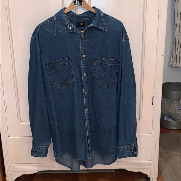 levi denim shirt metal buttons
